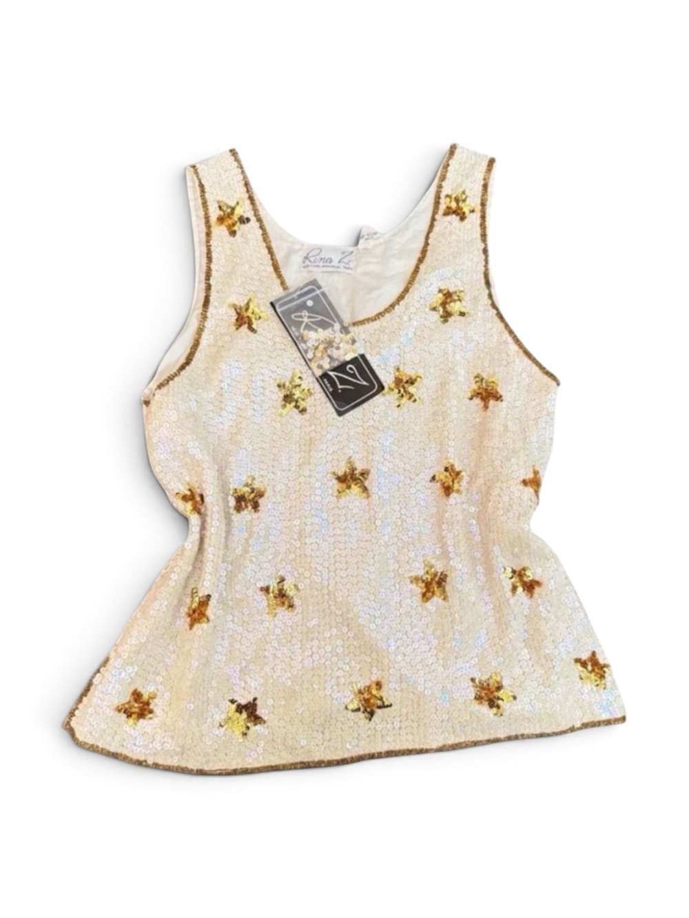 Vintage Star Iridescent Sequin Beaded Top